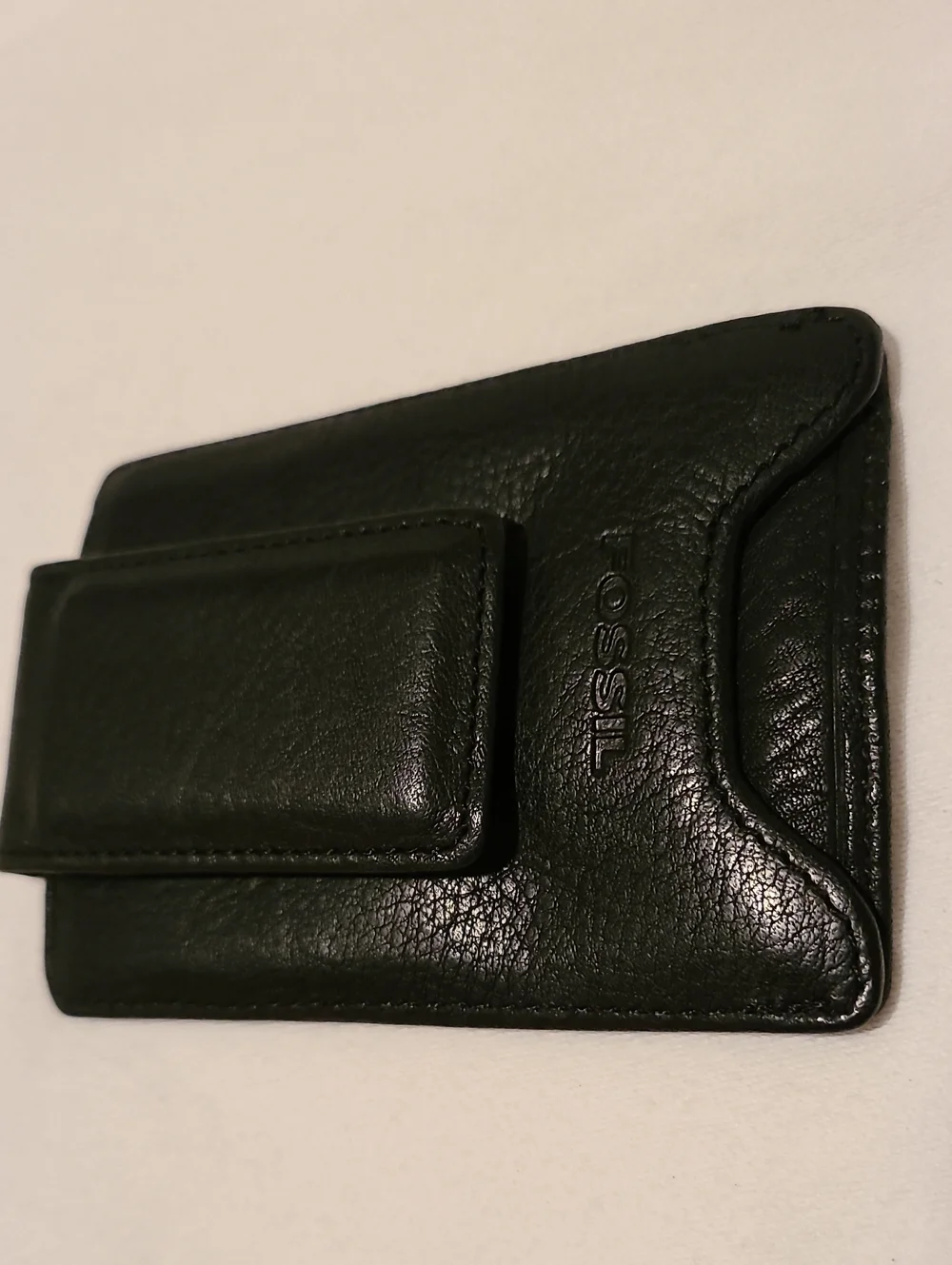 Fossil Magnetic Multicard Wallet Money Clip Credit Card Holder Black Slim